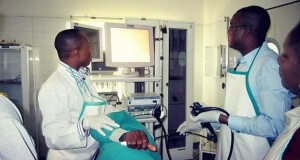 Endoscopic teaching session at the National Hospital Abuja, Nigeria 2010